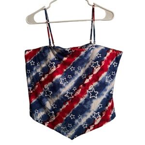 NoBo Tie Dye Star Print Bandanna Tube Top Tank Juniors Size XXXL(21)